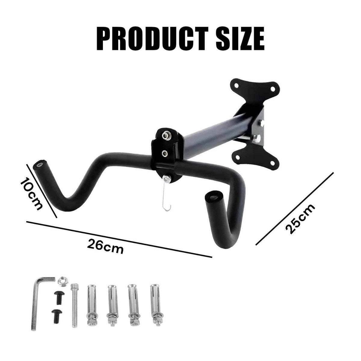 Black Storage Bicycle Wall Mount Wall Hook Bike Wall Rack Space Saving Bike Storage Bracket - Outdoorium