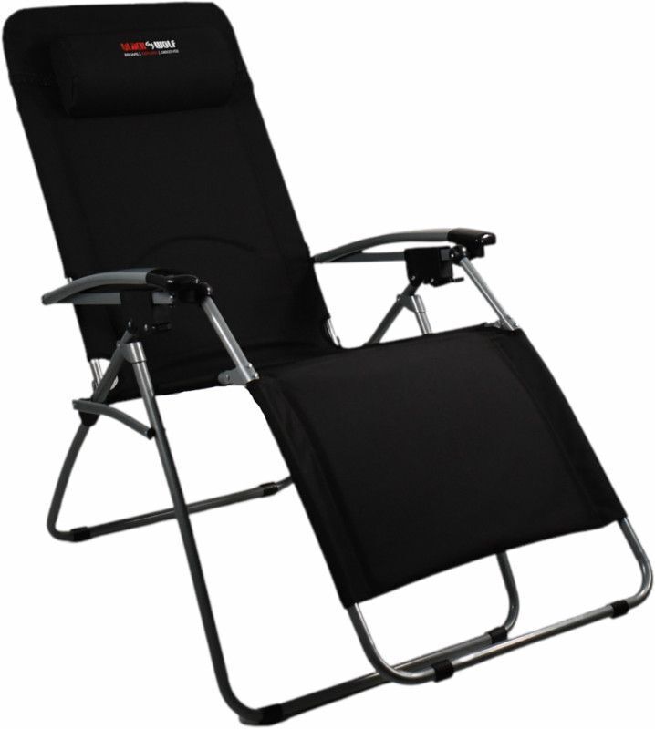 BlackWolf Folding Reclining Lounger Chair Quick Fold Down - Jet Black - Outdoorium