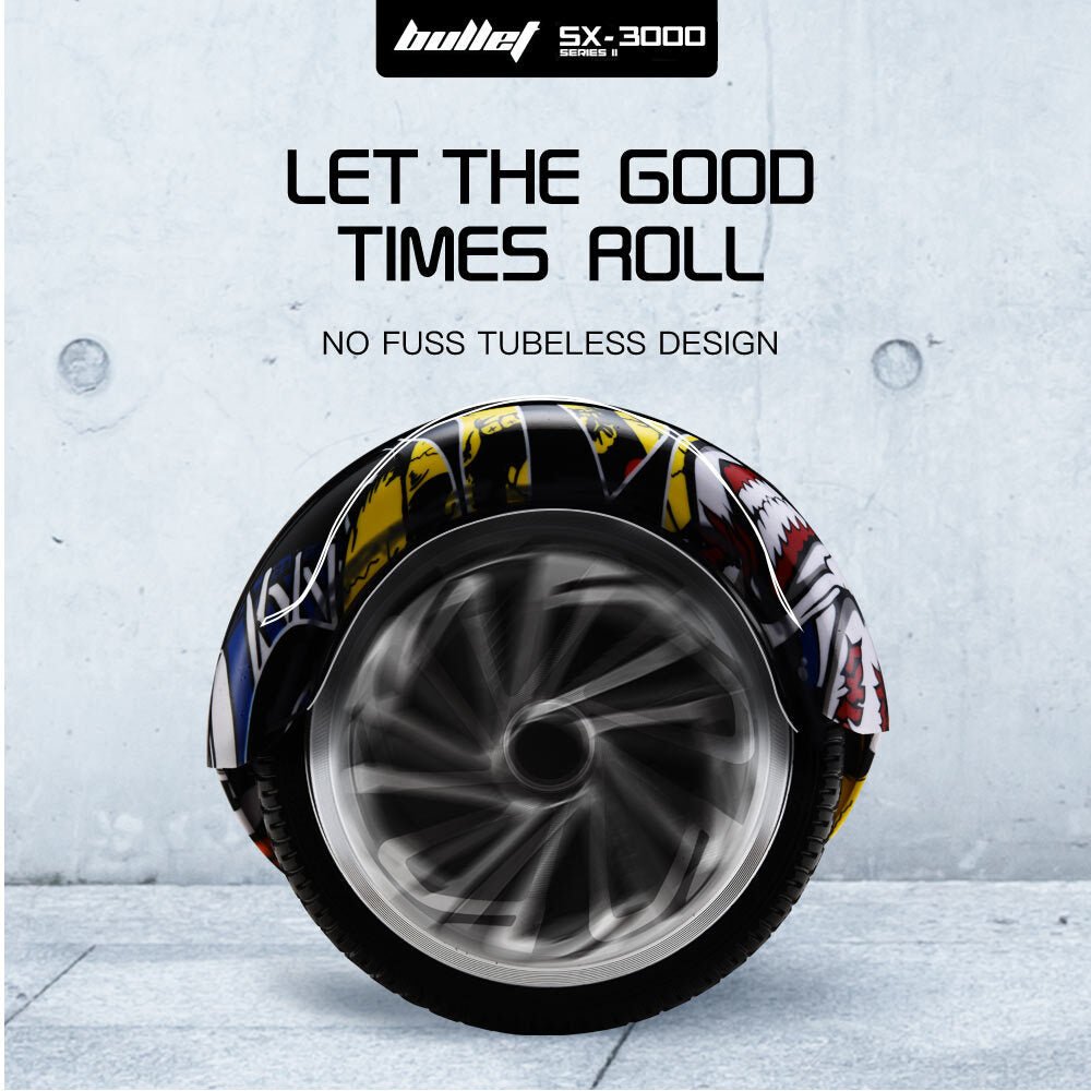 BULLET Electric Hoverboard Scooter 6.5 Inch Wheels, Colour LED Lighting, Carry Bag, Gen III Hiphop design | Outdoorium