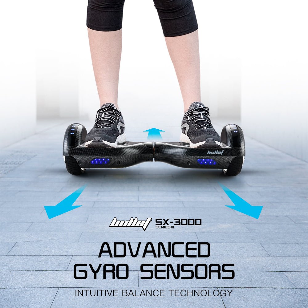 BULLET Hoverboard Electric Scooter 6.5 Inch Wheels Self Balancing Gen III Carbon Fiber Style | Outdoorium