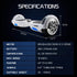BULLET Hoverboard Electric Scooter 6.5 Inch Wheels Self Balancing Gen III White Free Carry Bag - Outdoorium