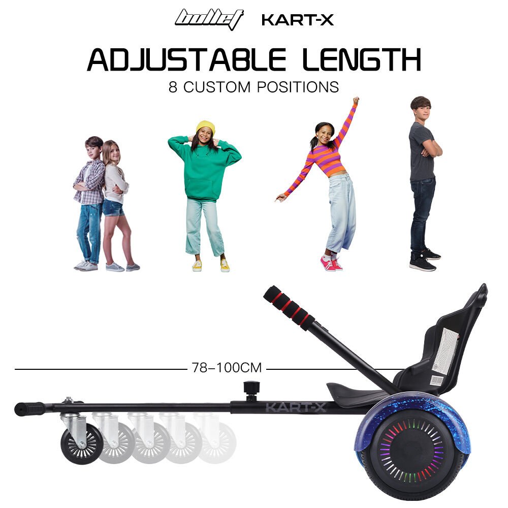 BULLET KART - X Hoverboard Seat Attachment, for 6.5" 8" 10" models, Adjustable Length Frame | Outdoorium