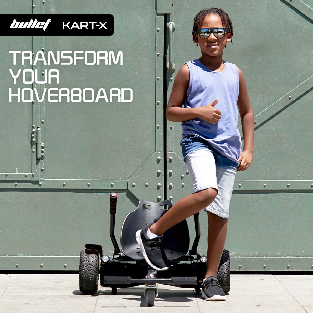 BULLET KART - X Hoverboard Seat Attachment, for 6.5" 8" 10" models, Adjustable Length Frame | Outdoorium
