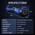 BULLET SX - 2000 Hoverboard Scooter, 500W Brushless, Superior Self Balancing System, UL Certified, LED Lights, Blue Galaxy | Outdoorium
