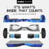 BULLET SX - 2000 Hoverboard Scooter, 500W Brushless, Superior Self Balancing System, UL Certified, LED Lights, Blue Galaxy | Outdoorium
