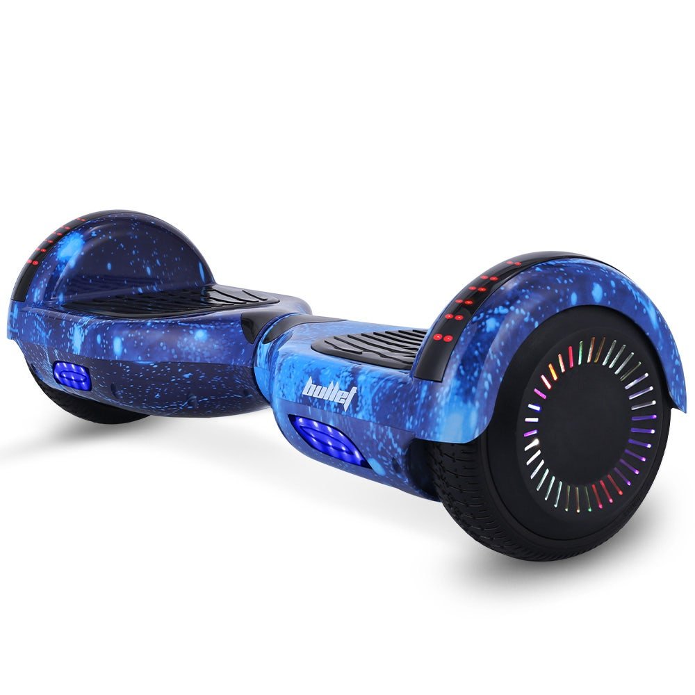 BULLET SX - 2000 Hoverboard Scooter, 500W Brushless, Superior Self Balancing System, UL Certified, LED Lights, Blue Galaxy | Outdoorium