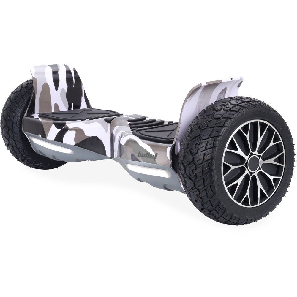 BULLET SX - 4000 Hoverboard Scooter, 8.5" Wheels, 700W Brushless, Superior Self Balancing System, UL Certified, LED Lights, Carry Bag, Camo | Outdoorium
