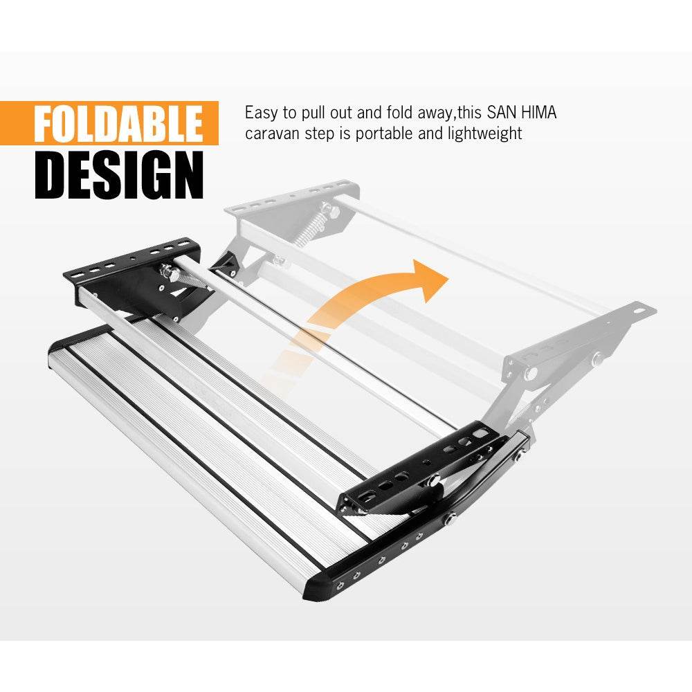 Caravan Step Aluminium 200KG Pull Out Step Folding Camper Trailer Motorhome Step | Outdoorium