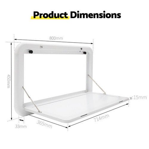 Caravan Table Folding Picnic Camping Motorhome Outdoor Tables Locked 800x450mm - Outdoorium