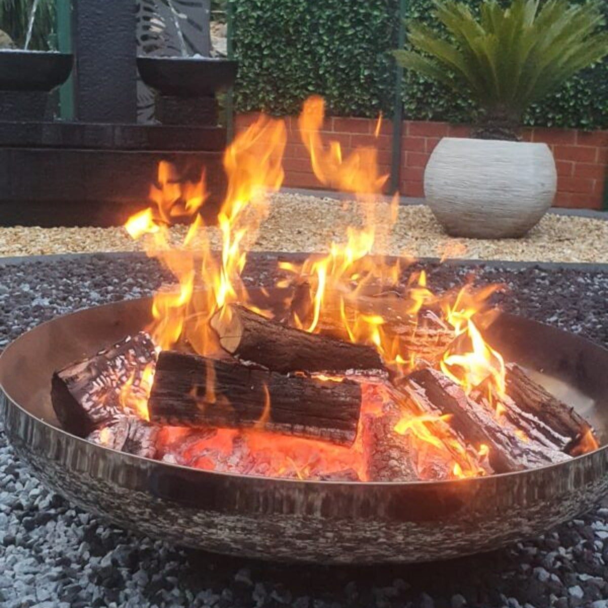 Cauldron Stainless Steel Fire Pit - 100cm - Outdoorium