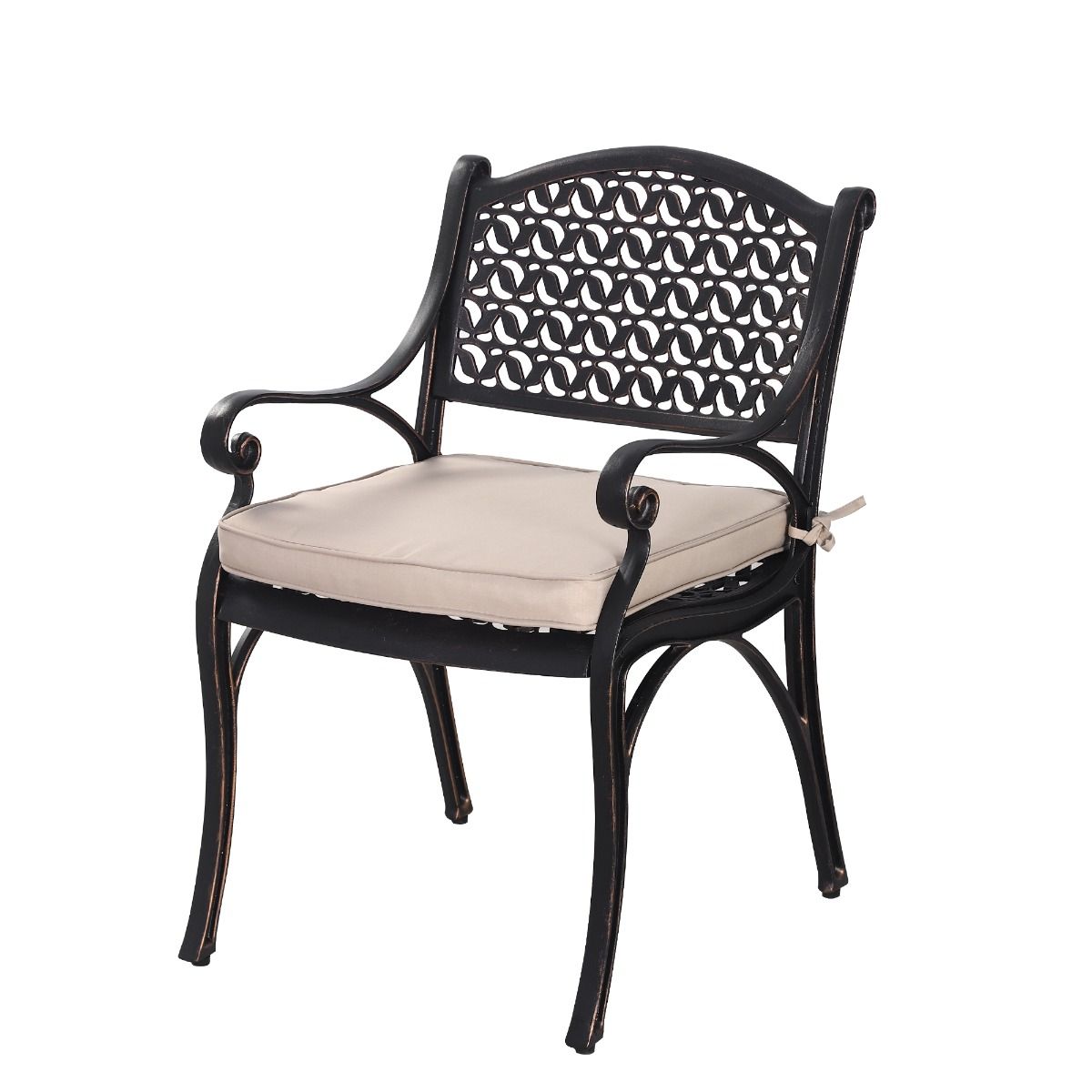 Cherise Cast Aluminium Chairs with Cushions (1 pair) - Outdoorium