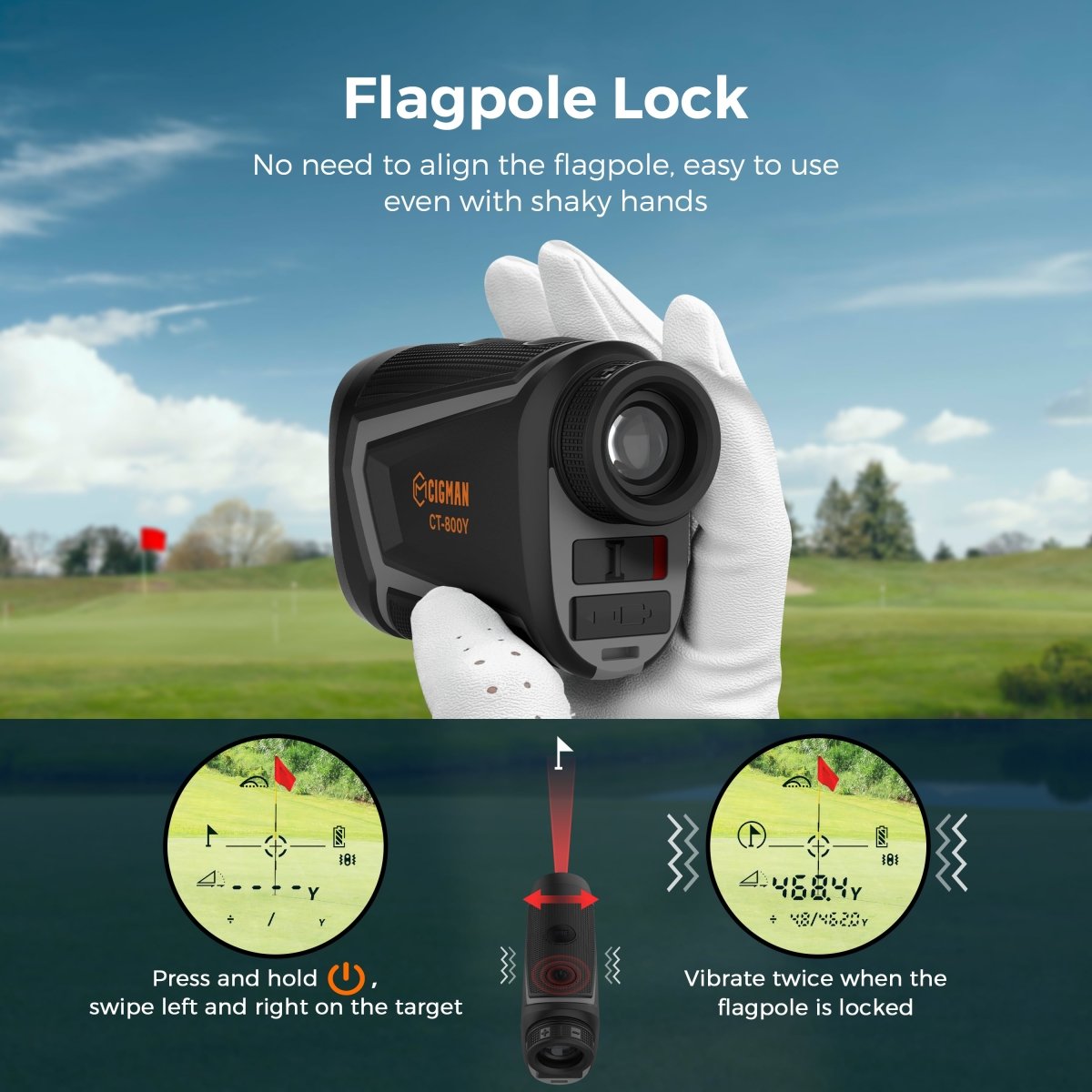 CIGMAN Golf Range Finder 800 Yards Laser Golf Rangefinder with Slope CT - 800Y - Outdoorium