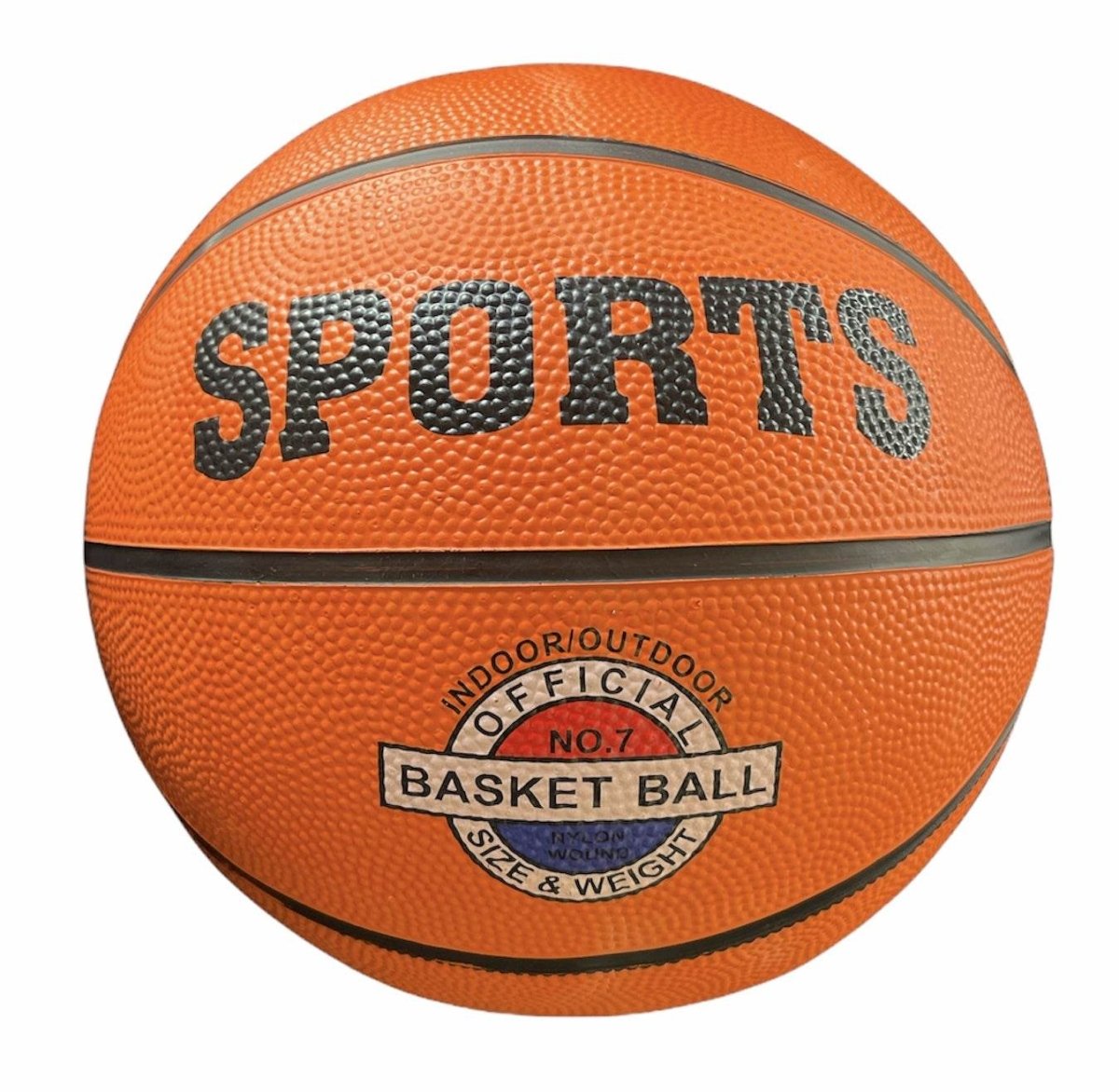 Classic Rubber Basketball Training Standard Size Downtown for NBA - Black/Orange | Outdoorium