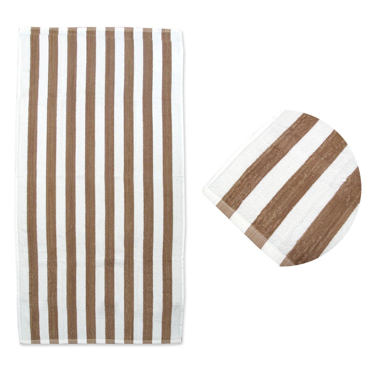 Coffee Stripes Cotton Terry Beach Towel - Outdoorium