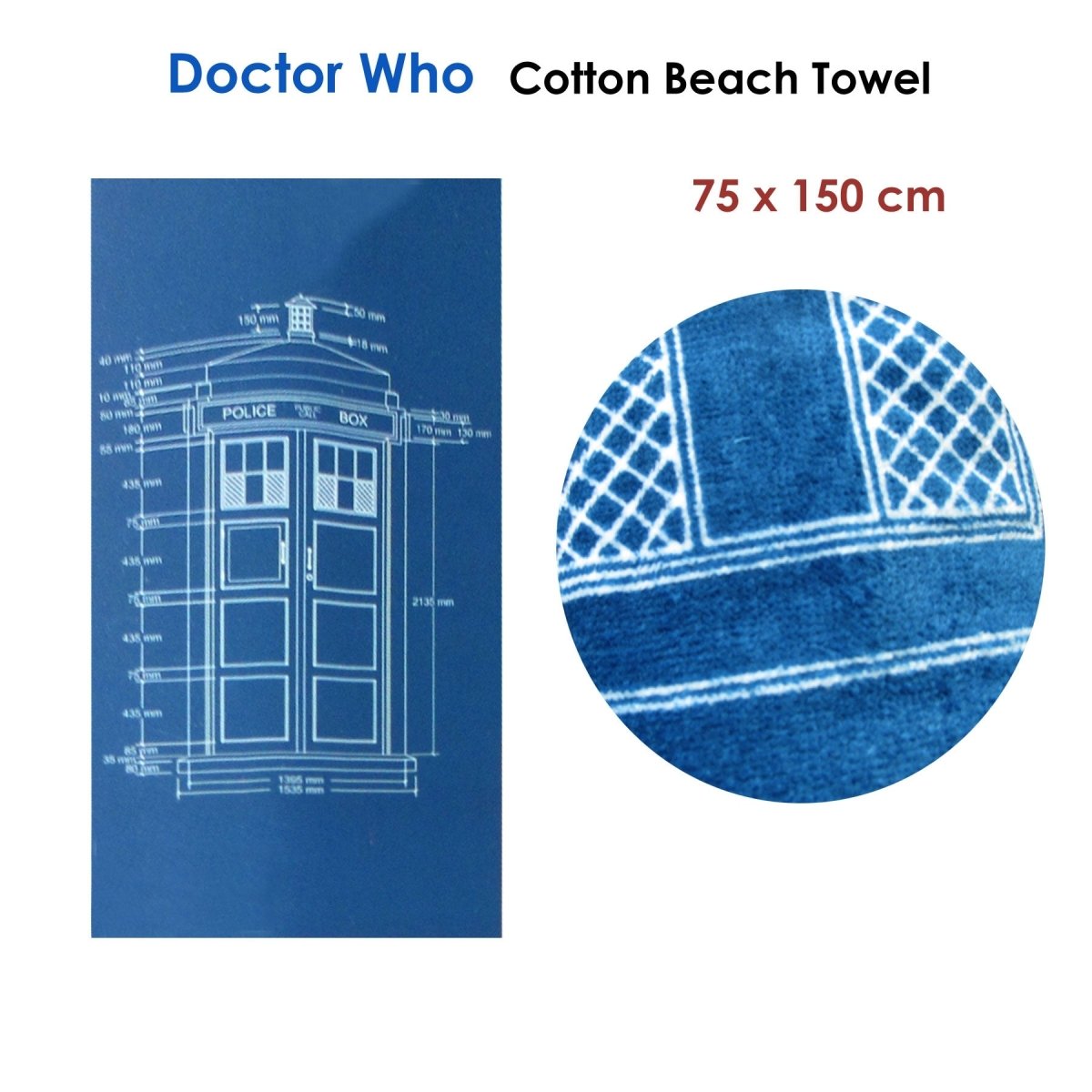 Cotton Bath / Beach Towel Doctor Who - Outdoorium