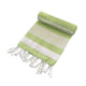 Cotton Rich Large Turkish Beach Towel with Tassels 80cm x 155cm Green | Outdoorium