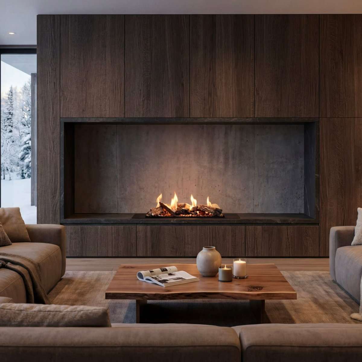 Decoflame BEV LogicWood Fireplace - Smart Control & 20.5 to 80 Hour Long Burn Times | Fireplace