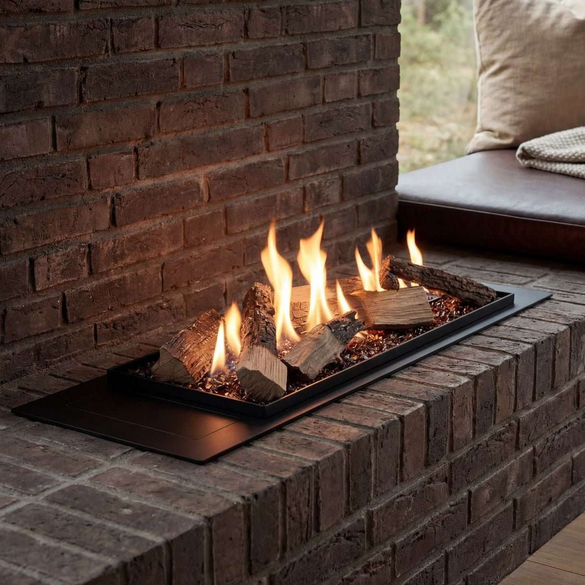 Decoflame BEV LogicWood Fireplace - Smart Control & 20.5 to 80 Hour Long Burn Times | Fireplace