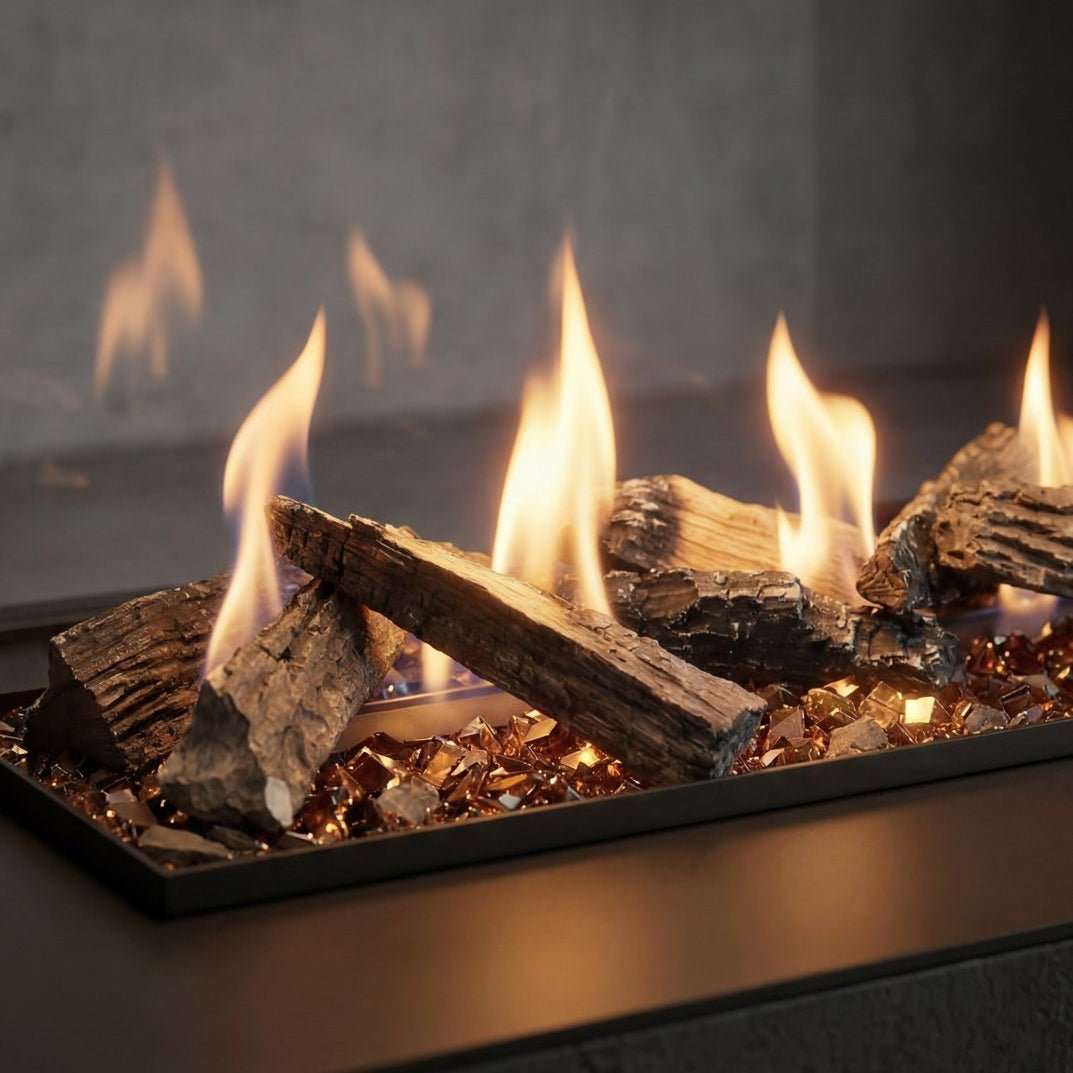 Decoflame BEV LogicWood Fireplace - Smart Control & 20.5 to 80 Hour Long Burn Times | Fireplace