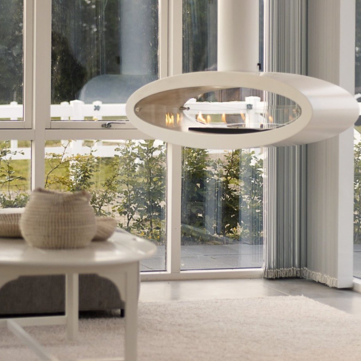 Decoflame Ellipse Net Zero Suspended Ceiling Fireplace - Outdoorium