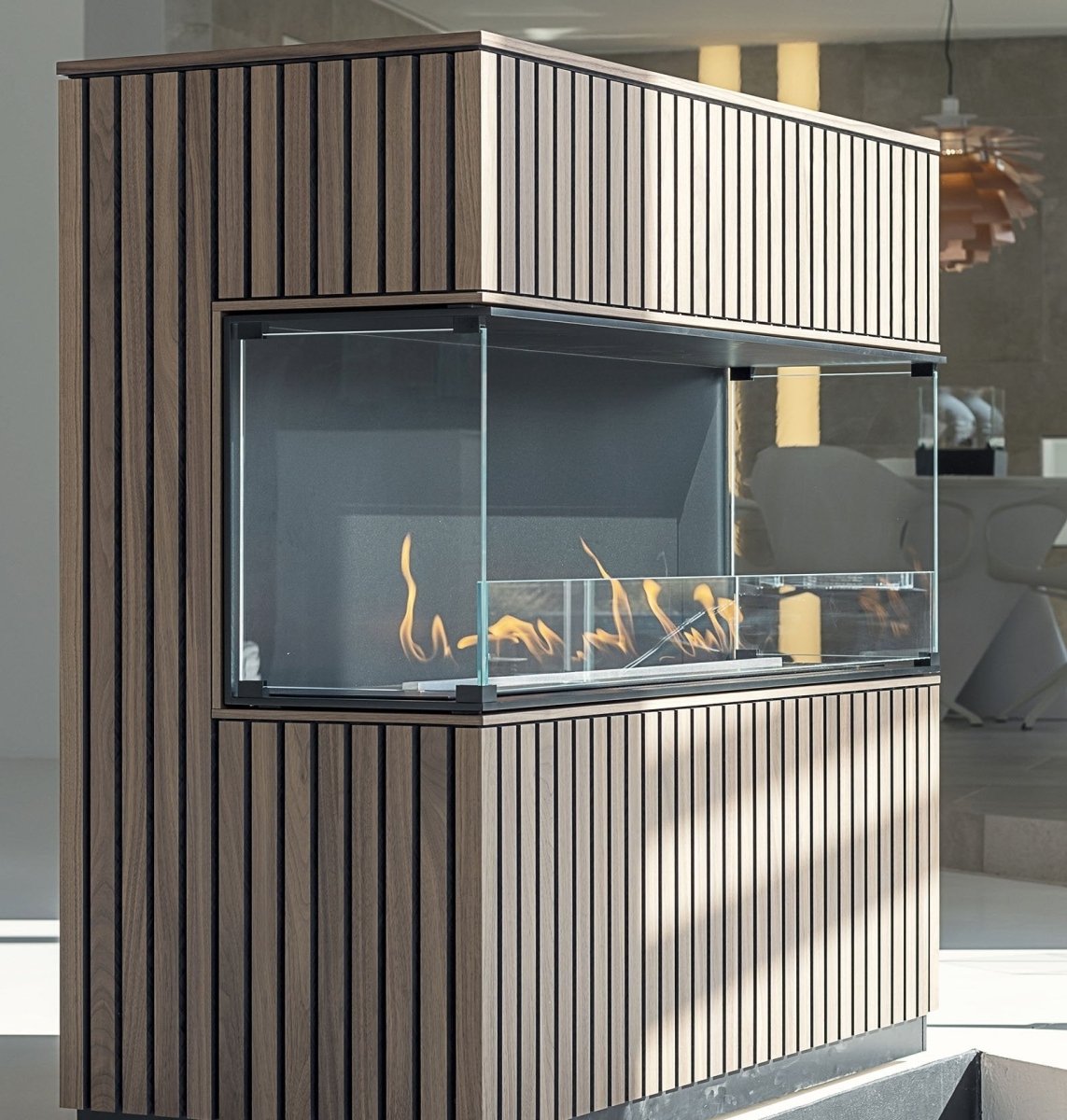 Decoflame Montreal Open Three - Sided Net Zero Fireplace - Outdoorium