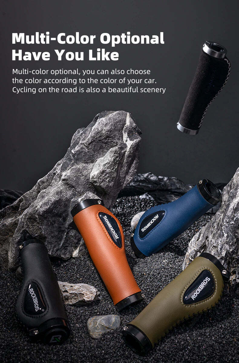 Deluxe Hand Grips Shock Absorbing Rockbros MTB Mountain Bike Tourer Double Lock BLACK Handlebar Grips Anti - skid 2.22cm - Outdoorium