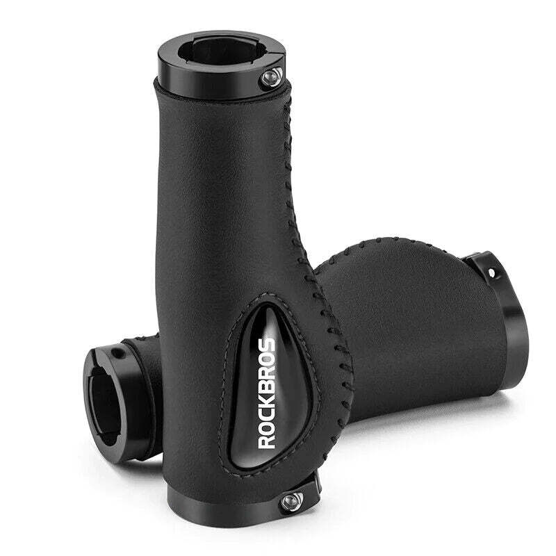 Deluxe Hand Grips Shock Absorbing Rockbros MTB Mountain Bike Tourer Double Lock BLACK Handlebar Grips Anti - skid 2.22cm - Outdoorium