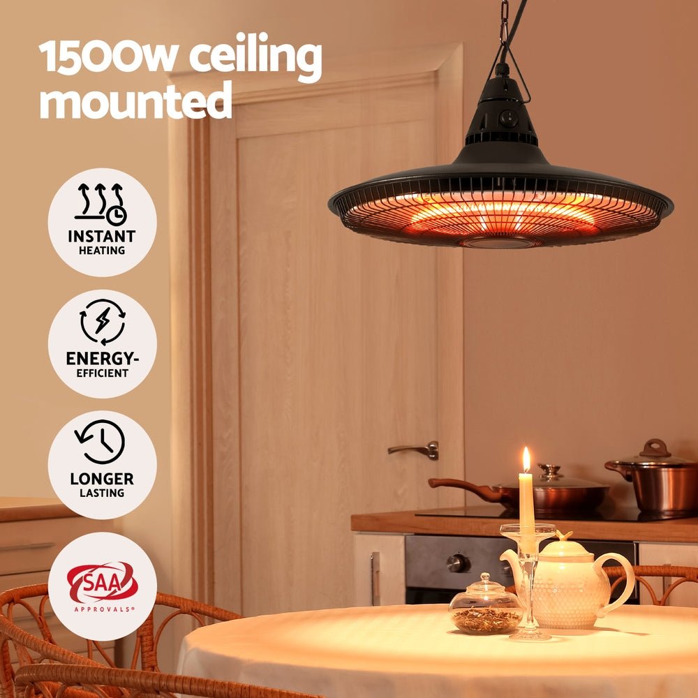 Devanti 1500W Hanging Electric Patio Heater | Outdoorium