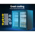 Devanti 198L Bar Fridge Dual Glass Door w/Light Black | Appliances > Fridges