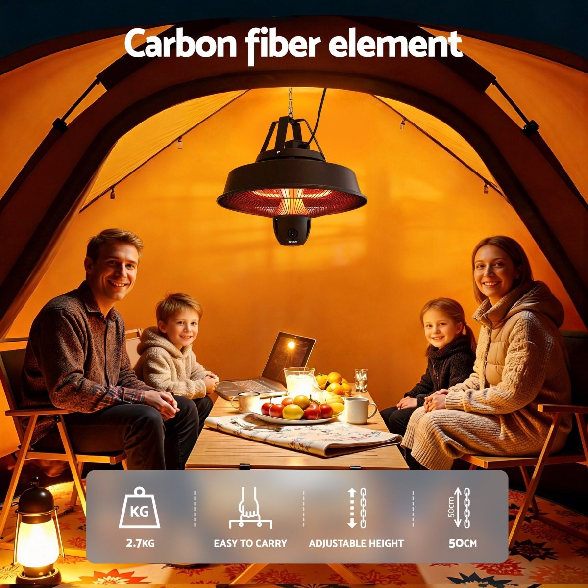 Devanti 2000W Electric Patio Heater Ceiling Mounted Hanging Heaters Remote | Appliances > Heaters > Patio Heaters
