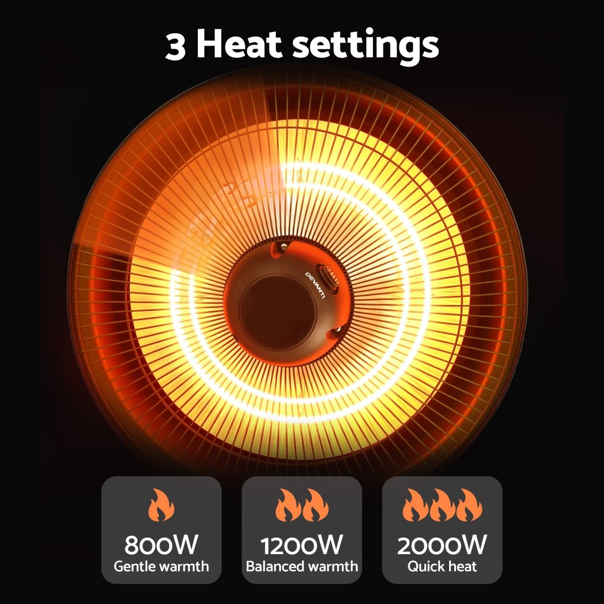 Devanti 2000W Electric Patio Heater Ceiling Mounted Hanging Heaters Remote | Appliances > Heaters > Patio Heaters