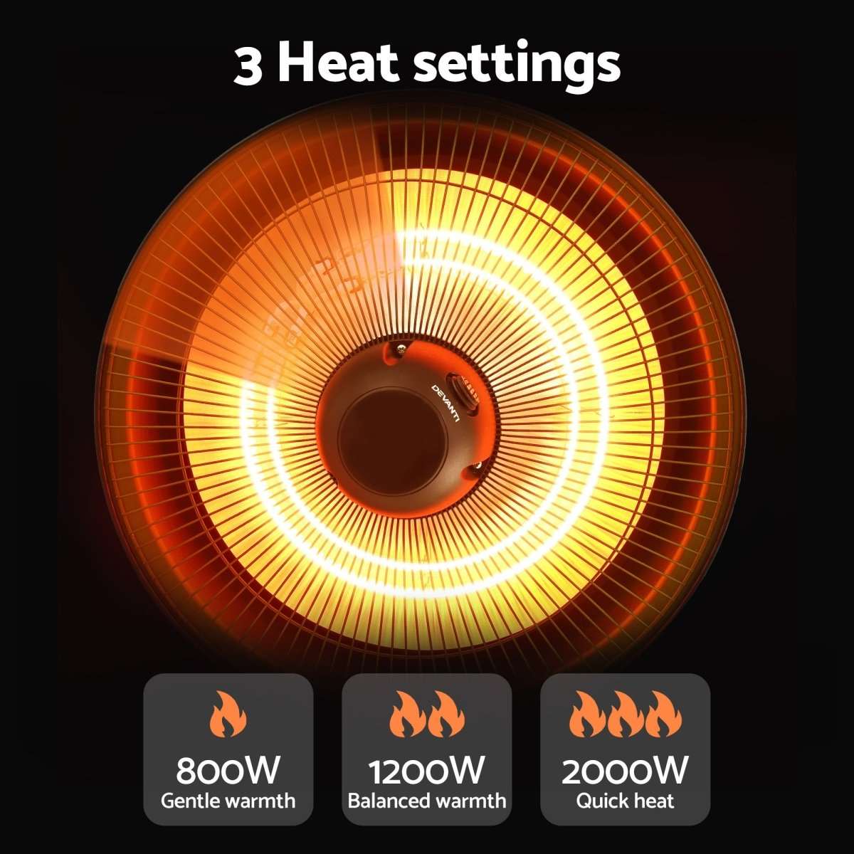 Devanti 2000W Electric Patio Heater Ceiling Mounted Hanging Heaters Remote | Appliances > Heaters > Patio Heaters