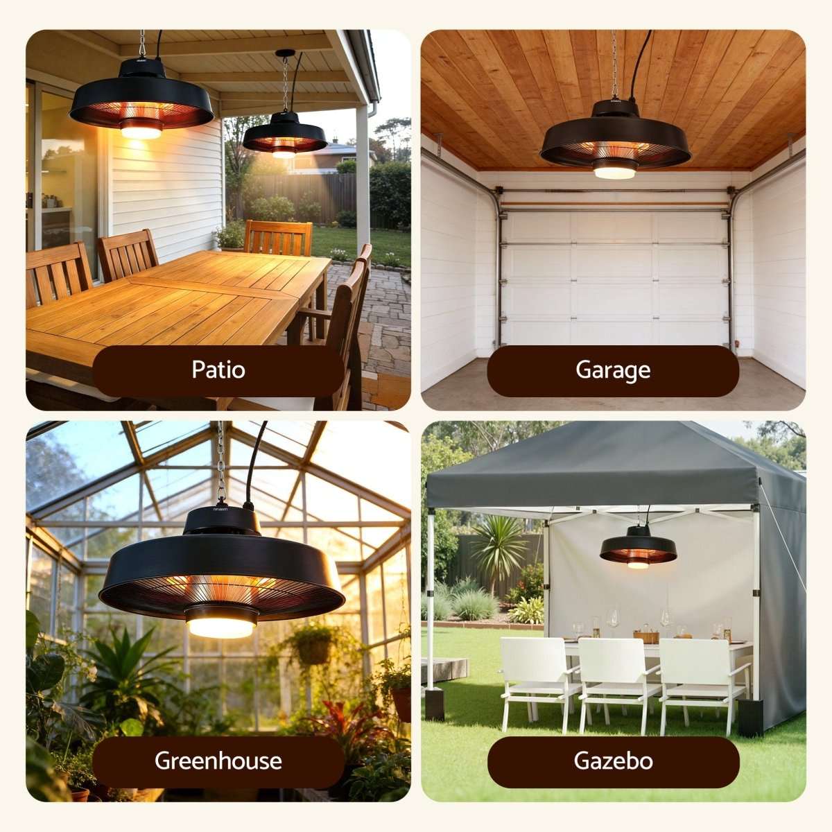 Devanti 2000W Outdoor Electric Patio Heater Ceiling Mount with LED Light Remote | Appliances > Heaters > Patio Heaters