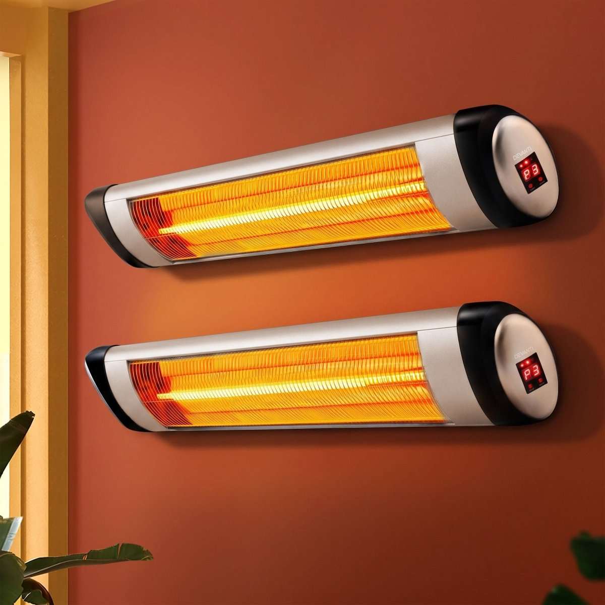 Devanti 2PCS Electric Radiant Strip Heater Outdoor Indoor Patio Infrared Heaters 2000W | Appliances > Heaters > Patio Heaters