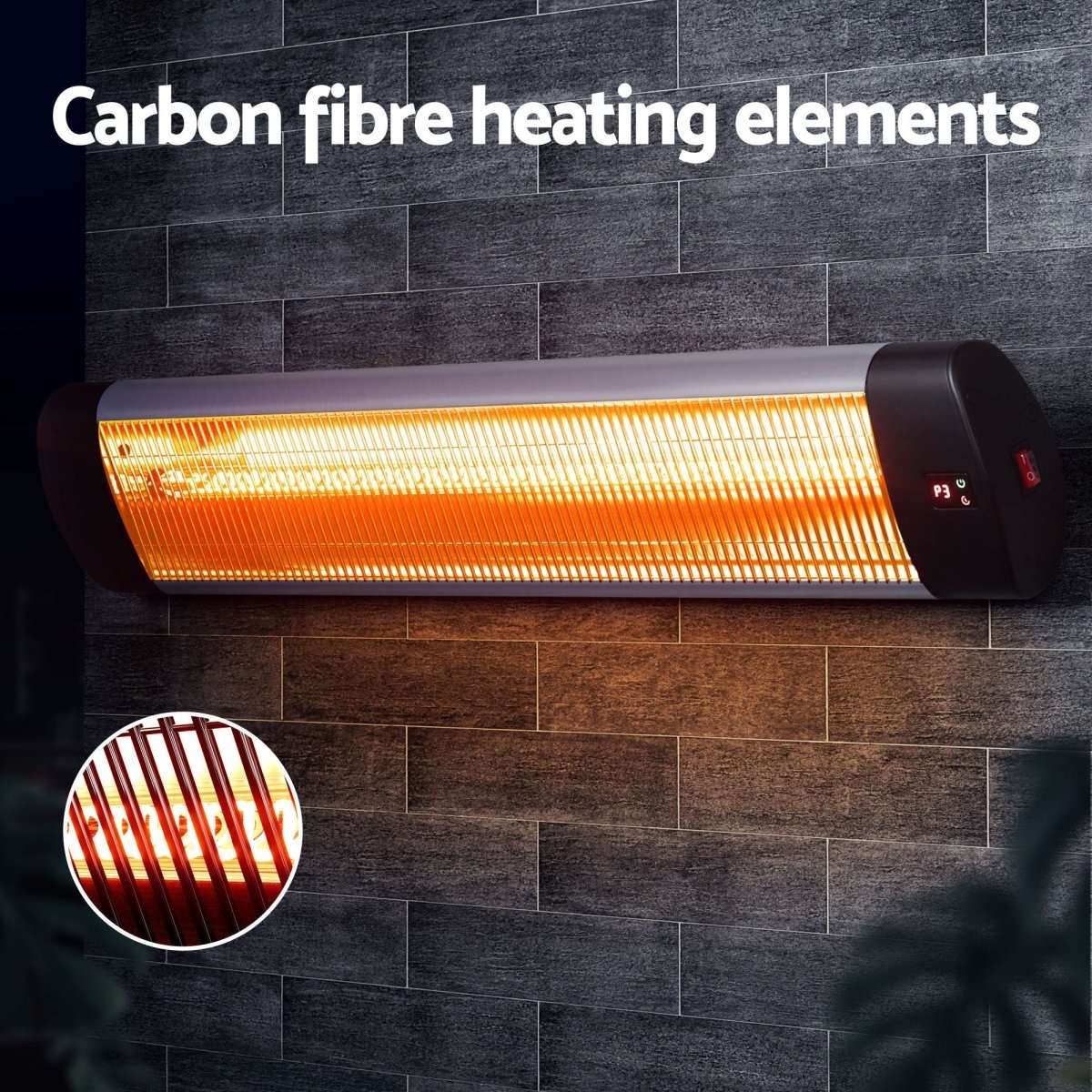 Devanti 2PCS Electric Radiant Strip Heater Outdoor Indoor Patio Infrared Heaters 3000W | Appliances > Heaters > Patio Heaters