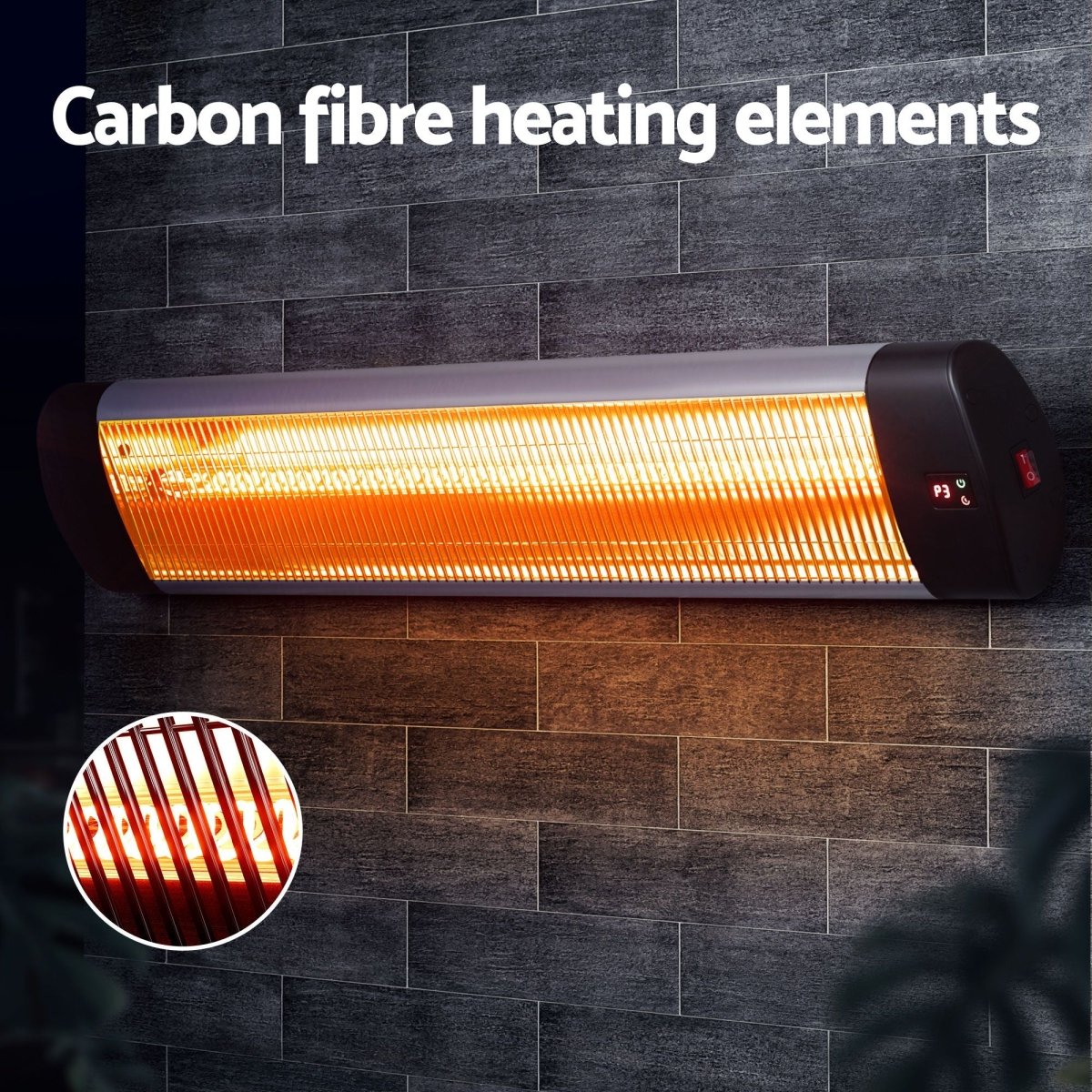 Devanti 2PCS Electric Radiant Strip Heater Outdoor Indoor Patio Infrared Heaters 3000W | Appliances > Heaters > Patio Heaters