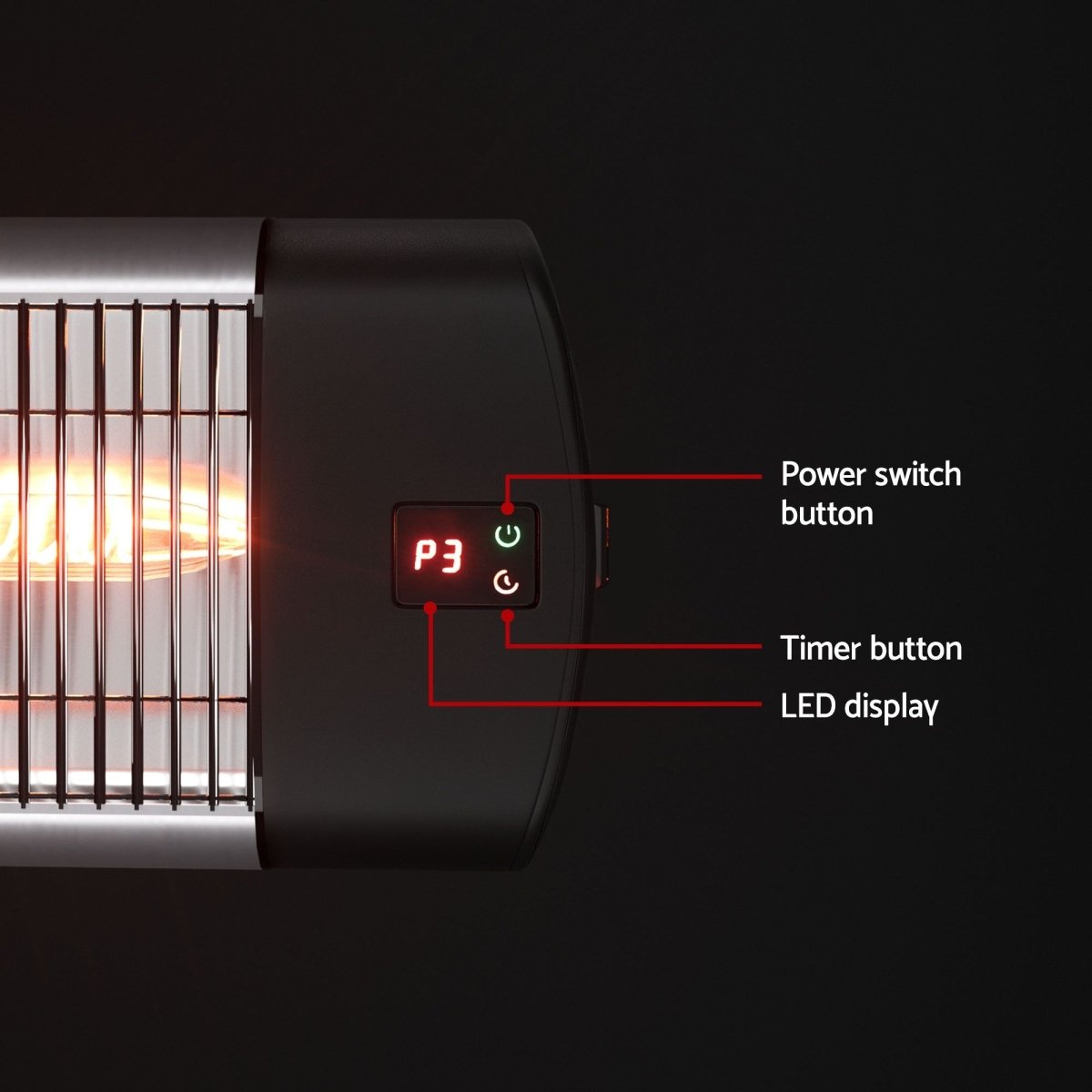 Devanti 2PCS Electric Radiant Strip Heater Outdoor Indoor Patio Infrared Heaters 3000W | Appliances > Heaters > Patio Heaters