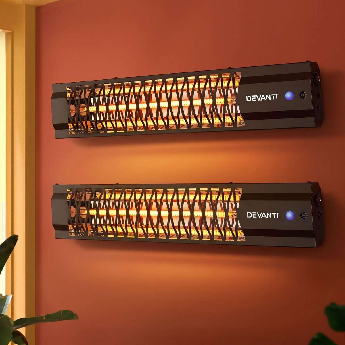 Devanti 2PCS Electric Strip Heater Radiant Infrared Heaters 2000W | Appliances > Heaters > Patio Heaters