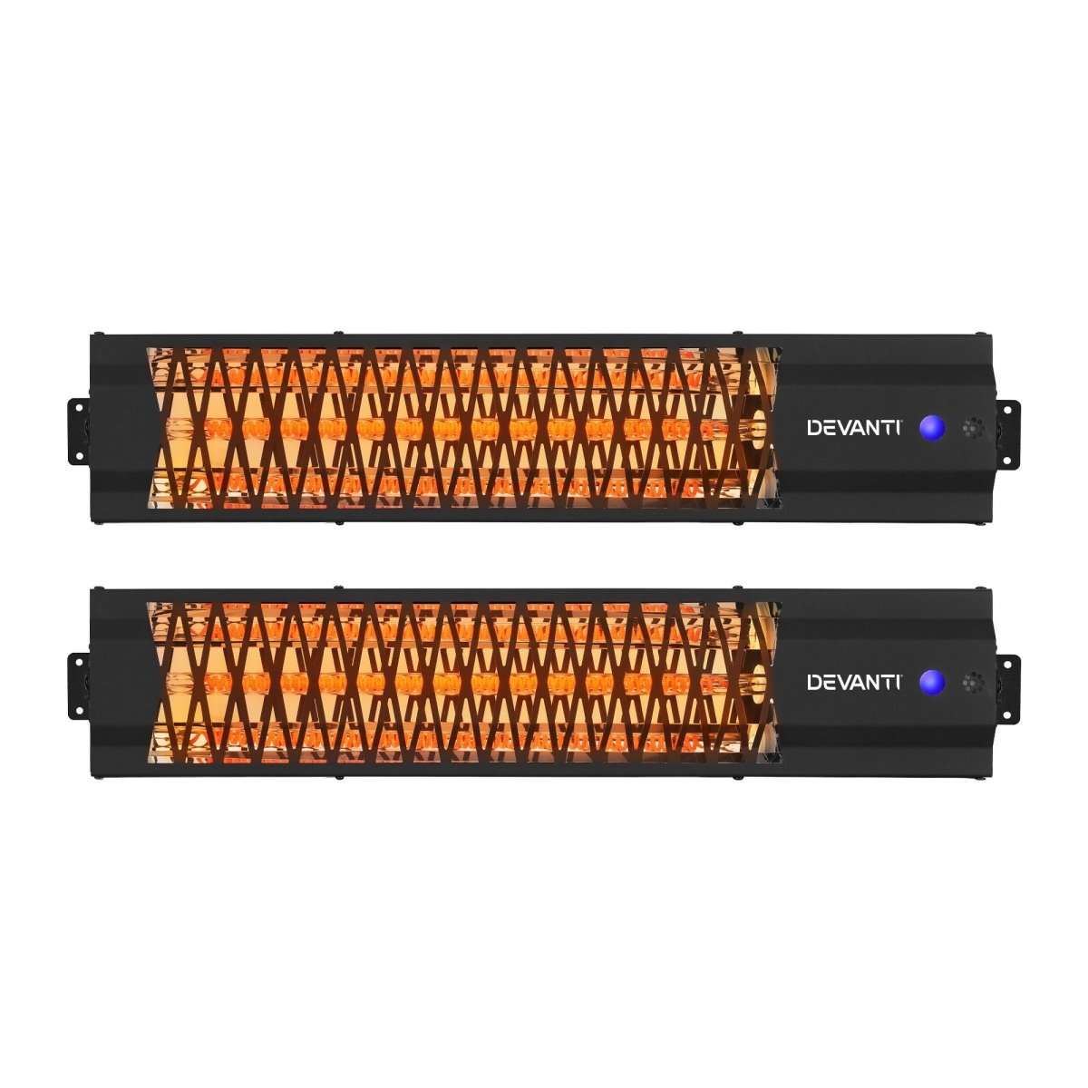 Devanti 2PCS Electric Strip Heater Radiant Infrared Heaters 2000W | Appliances > Heaters > Patio Heaters