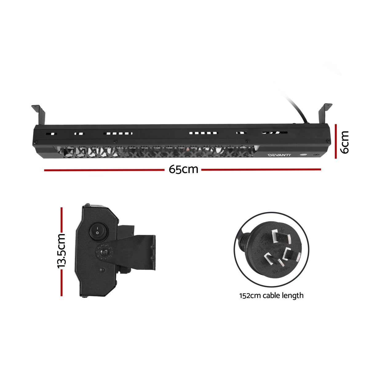 Devanti 2PCS Electric Strip Heater Radiant Infrared Heaters 2000W | Appliances > Heaters > Patio Heaters