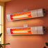 Devanti 2PCS Electric Strip Heater Radiant Infrared Heaters Remote Control 2000W | Appliances > Heaters > Patio Heaters