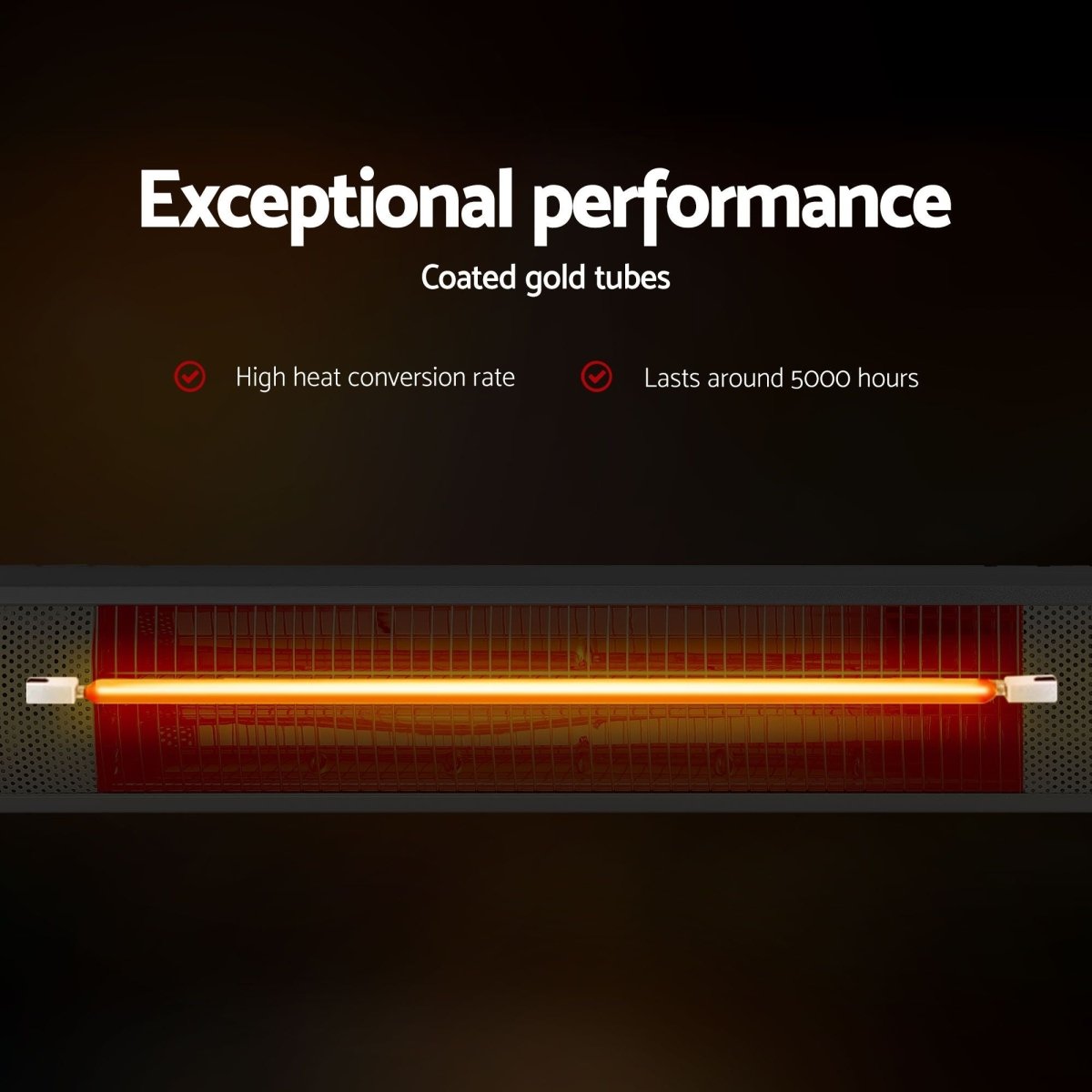Devanti 2PCS Electric Strip Heater Radiant Infrared Heaters Remote Control 3000W | Appliances > Heaters > Patio Heaters