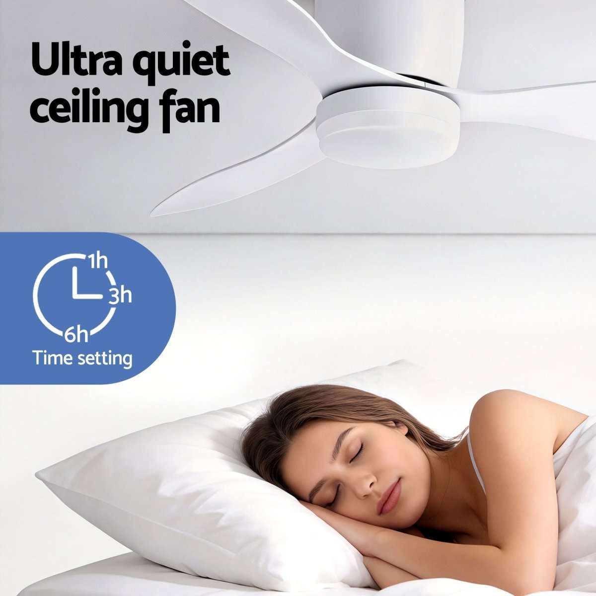 Devanti 52'' Ceiling Fan 3 Blades DC Motor w/Light w/Remote White | Appliances > Fans > Ceiling Fans