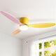 Devanti 52'' Ceiling Fan 3 Blades DC Motor w/Light w/Remote Yellow Pink Orange | Appliances > Fans > Ceiling Fans