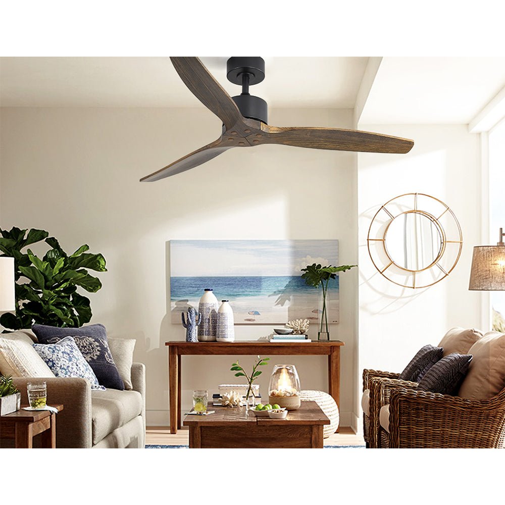 Devanti 52'' Ceiling Fan AC Motor 3 Blades w/Remote - Dark Wood - Outdoorium