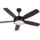 Devanti 52'' Ceiling Fan AC Motor 5 Blades w/Light - Dark Wood | Outdoorium