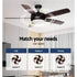 Devanti 52'' Ceiling Fan AC Motor 5 Blades w/Light - Dark Wood - Outdoorium