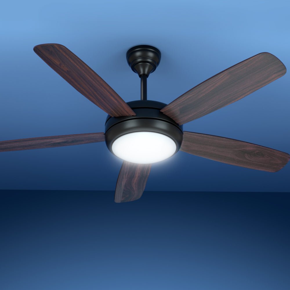 Devanti 52'' Ceiling Fan AC Motor 5 Blades w/Light - Dark Wood - Outdoorium