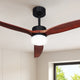 Devanti 52'' Ceiling Fan DC Motor 3 Blades w/Light - Dark Wood | Appliances > Fans