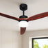 Devanti 52'' Ceiling Fan DC Motor 3 Blades w/Light - Dark Wood | Appliances > Fans